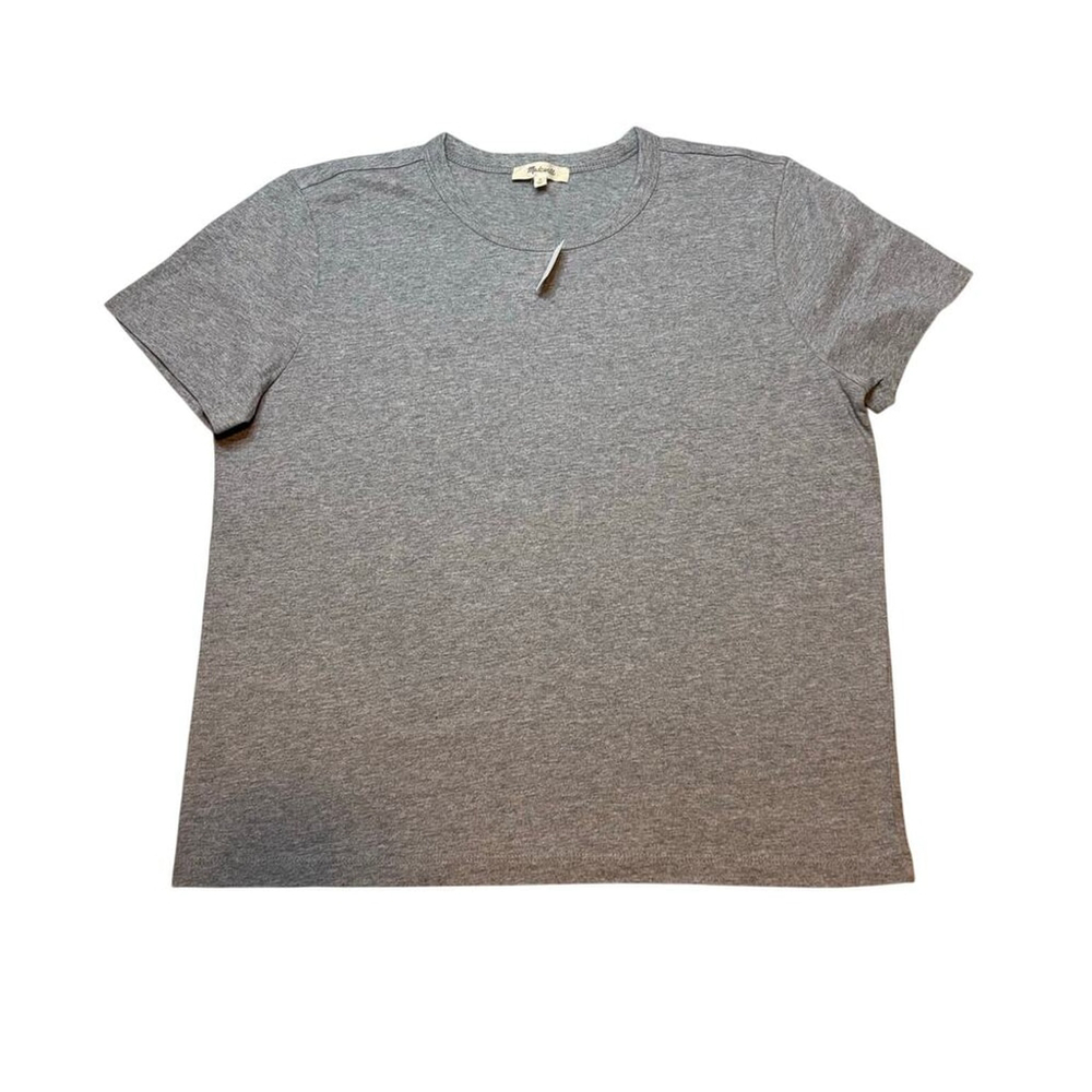 Madewell Heather Gray Cotton Crewneck Tee Relaxed Basic Top M NWT - Picture 6 of 9